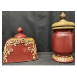 Red Ceramic Containers, Canisters