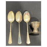 Reed & Barton Silverplate Spoons & Candle Holder