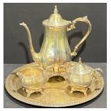 Leonard Silver-Plated Coffee Set with Tray