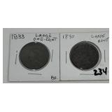 1833 and 1840 US Large Cents