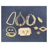 Vintage Faux Pearls, Gold Tone Costume Jewelry