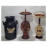 Vintage Smoke Stands and Milk Can
