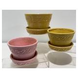 Vintage McCoy Pottery Greek Key Planters