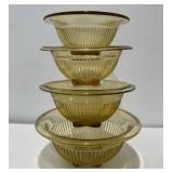 Vintage Federal Glass Golden Glow Mixing Bowls
