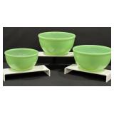 Vintage Fire-King Jadeite Beaded Mixing Bowls