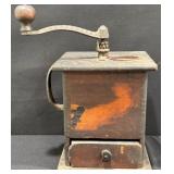 Antique Dovetail Box Coffee Grinder