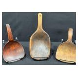 Vintage Primitive Wooden Butter Paddles, Scoop