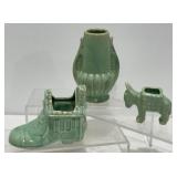 Vintage McCoy Pottery Boot, Donkey Planters, Vase
