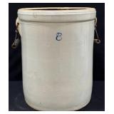 Large Number 8 Stoneware Crock with Handles