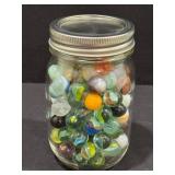 Jar of Assorted Marbles With UV Reactive Pieces