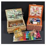 Vintage Sewing Baskets, Wiss Inlaid Scissors