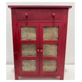 Tabletop Red Punch Tin Pie Safe