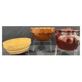 Vintage Stoneware Mixing Bowls, Canister