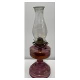 Vintage Cranberry Glass Oil Lamp