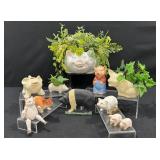 Vintage Ceramic Pig Planters, Figurines, Door Stop