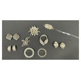 Vintage Rhinestone Costume Jewelry, Bulova Watch