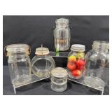 Vintage Glass Jumbo Peanut Jar, Glass Canning Jars