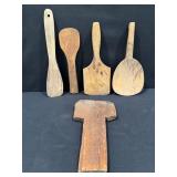 Vintage Wooden Butter Paddles, Spoon