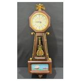 Banjo-Style Wall Clock with Painted Details