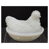 Vintage Hazel Atlas Milk Glass Hen on Nest