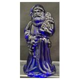 Fenton Cobalt Blue Glass Santa Claus Figurine
