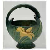 Vintage Roseville Pottery Zephyr Lily Basket