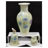 Vintage Hand Painted Vase, Bell & Pitcher
