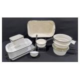 Vintage Black & White Enamelware Pots & Pans