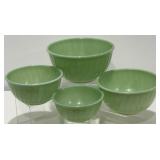 Vintage Fire-King Jadeite Swirl Mixing Bowl Set