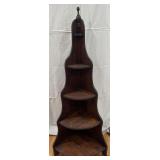 Vintage Handcrafted Wooden Tiered Corner Shelf