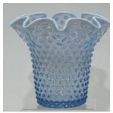 Vintage Duncan Miller Blue Opalescent Hobnail Vase