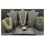 Vintage Gold-Tone & Pearl Costume Jewelry