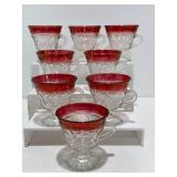 Vintage Indiana Glass Lexington Ruby Punch Cups