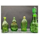 Vintage Miniature Green Glass Wheaton? Bottles