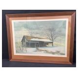 Snowfall in Rockford Framed Print by Nichols