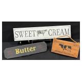 Farm House Style Decorative Signs, Cows, Butter