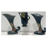 Roseville Pottery Bushberry Vase, Cornucopia Vases