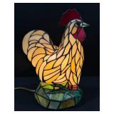 Vintage Tiffany Style Rooster Stain Glassed Lamp