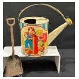 Vintage USA Metal Toy Tino Litho Watering Can