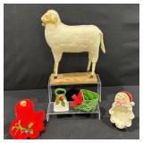 Vintage Pulz Style Sheep Figurine,Christmas Decor