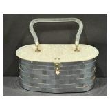 1950s Dorset Rex Metal Basket Weave Purse, Lucite