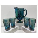Indiana Glass Harvest Grape Pitcher & Tumblers
