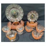 Vintage Pink Depression Glass Plates, Cups & More