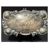 Antique Silver Plate Casket or Coffin Plate,Father