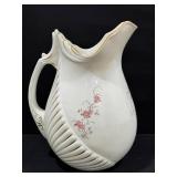 Antique Ironstone Floral Transfer Ware Pitcher