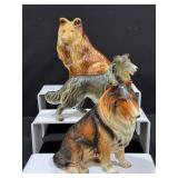 Vintage Ceramic Collie Dog Figurines