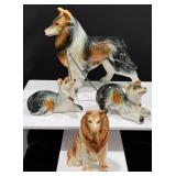 Vintage Regal Ceramic Collie & Puppies, Collie