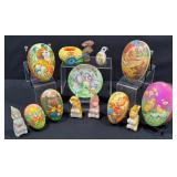 W. Germany Paper Mache Easter Eggs, Japan Bunnies