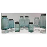 Vintage Ball & Atlas Blue Glass Mason Jars