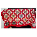 Vintage Handmade Multi-Color Patchwork Quilt